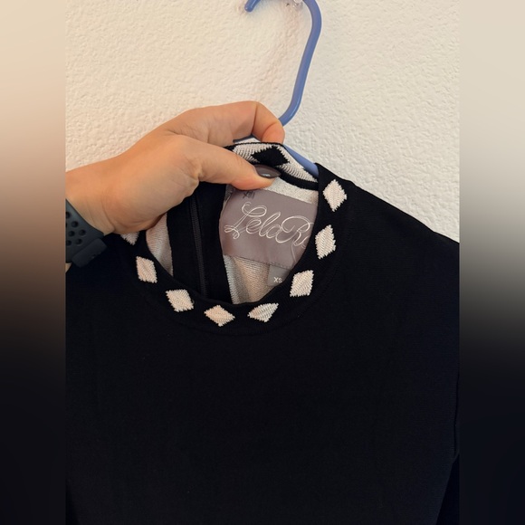 Lela Rose black and white long sleeve knit dress - Picture 9 of 15